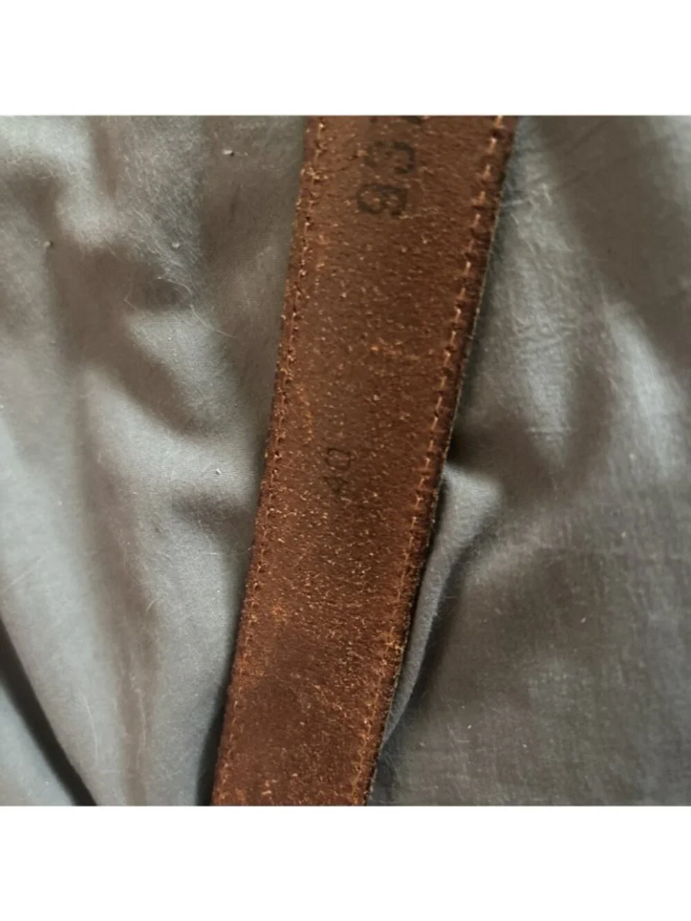 Nautica Mens Brown Genuine Leather Belt 40 Made in Italy Silver Buckle 93700